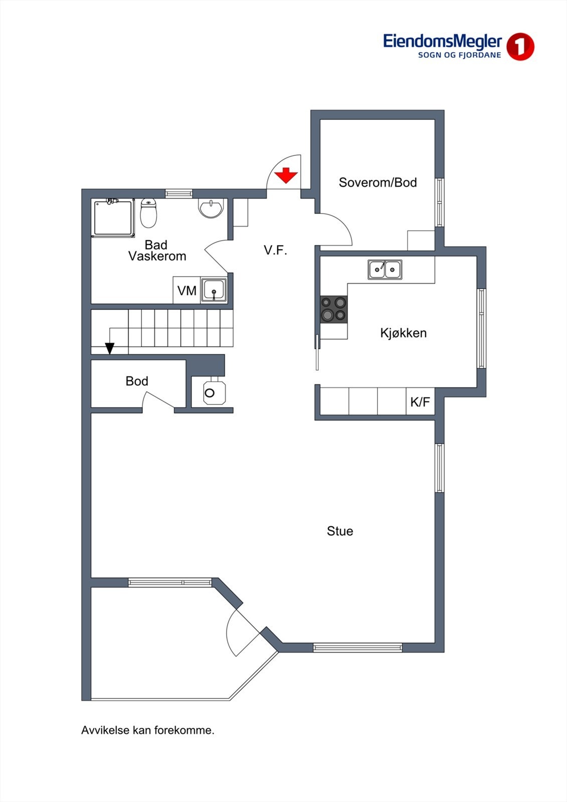 Planteikning - 1. etg. Galleribilde