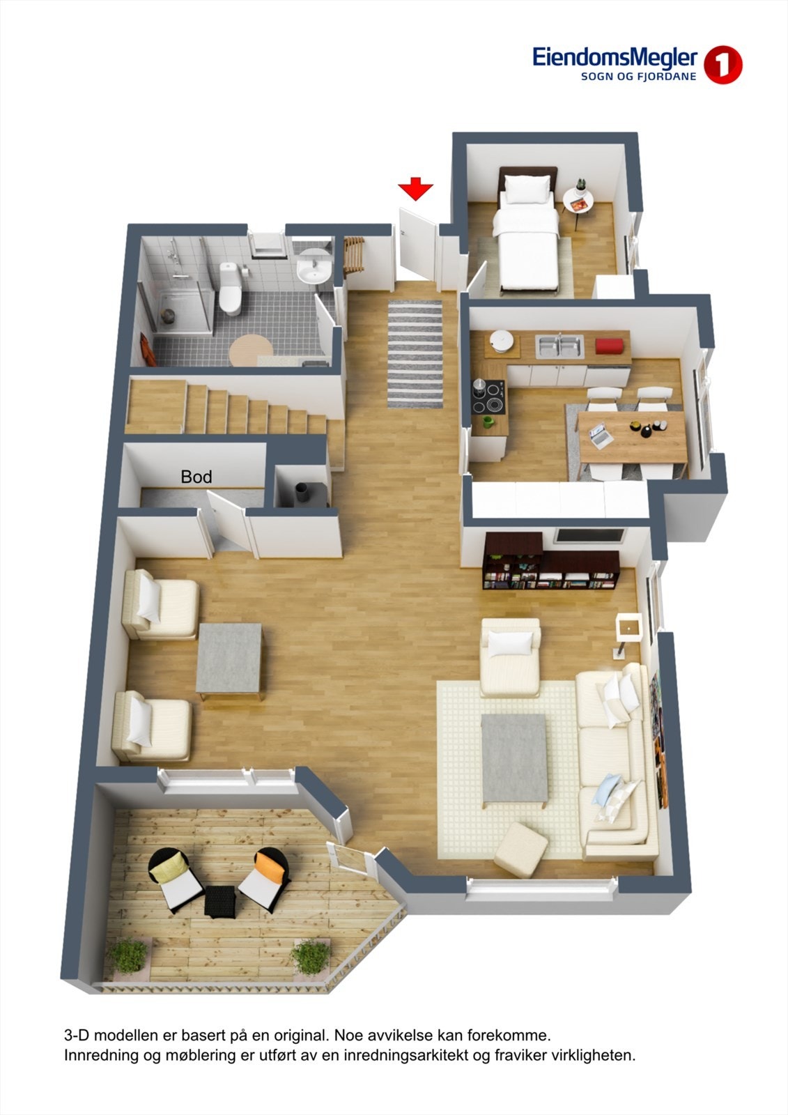 Planteikning - 1 etg. Galleribilde