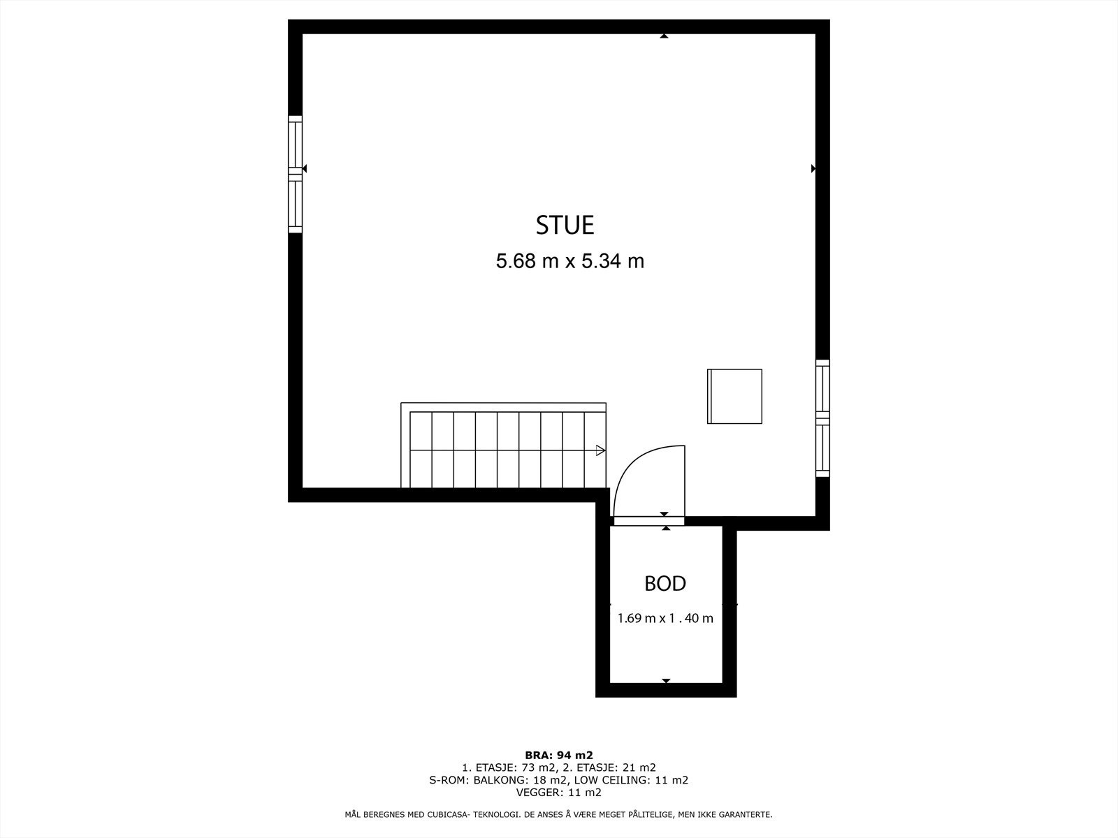 Plantegning av loftsetasjen Galleribilde