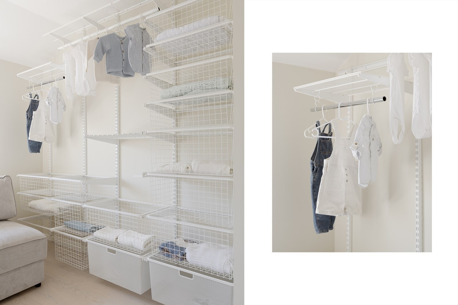 På soverom II har du et svært praktisk åpent oppbevaringssystem. Galleribilde