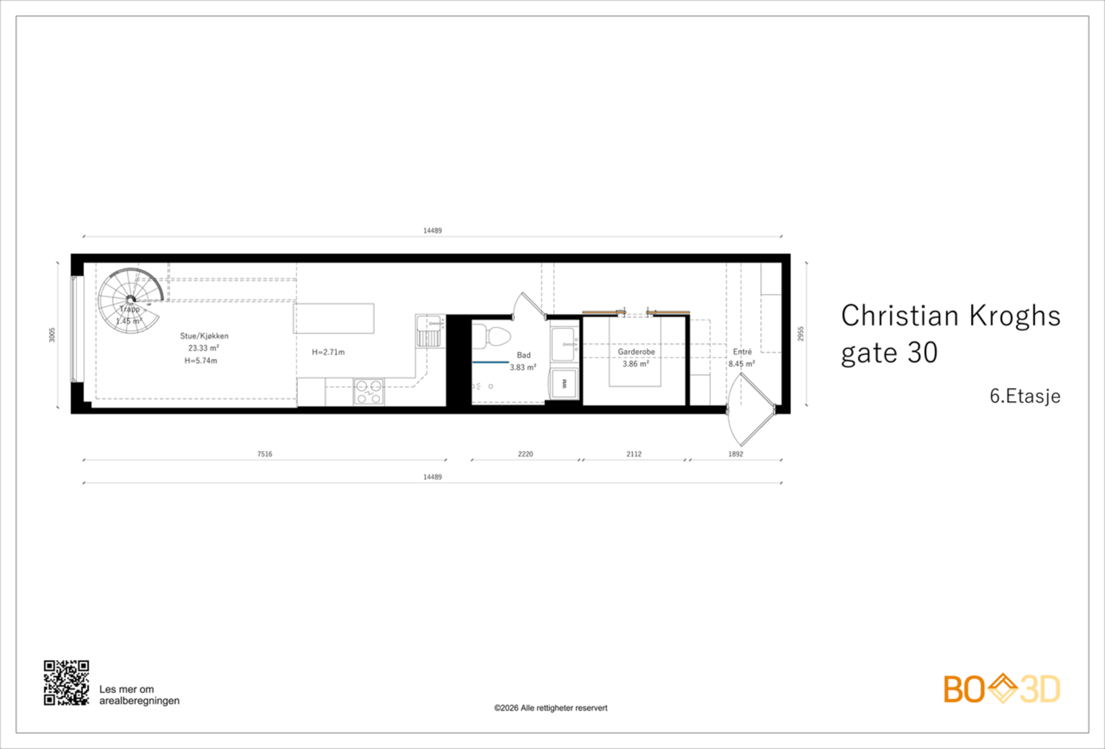 Plantegning av leilighetens 1.etasje. Galleribilde