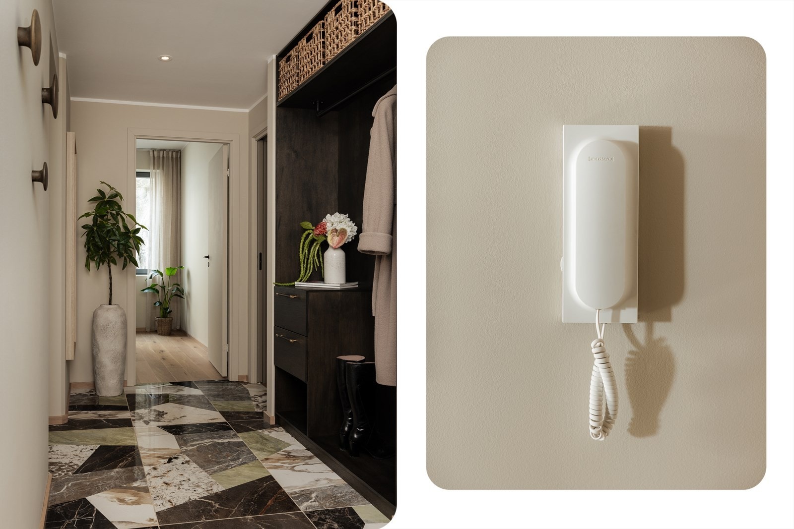 Dørtelefon, heis og to takterrasser er noen av kvalitetene man får i Villa Amtmann. Galleribilde