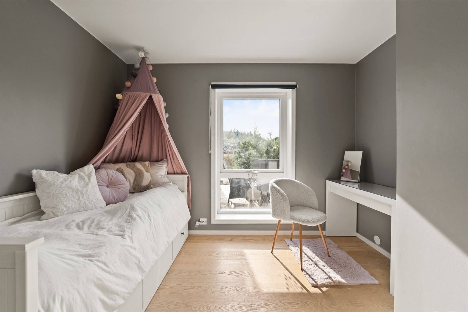 Soverom 2 med god plass til seng og ønsket møblering. Galleribilde