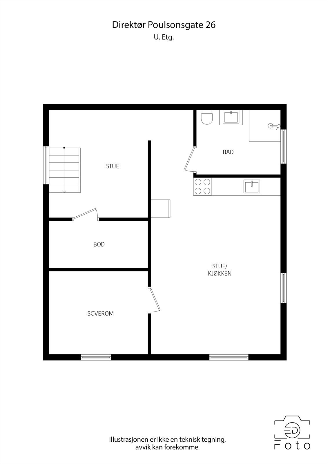 Plantegning kjeller (ikke byggemeldt) Galleribilde