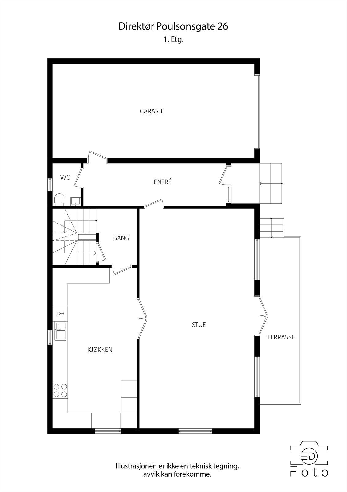 Plantegning 1. etasje Galleribilde