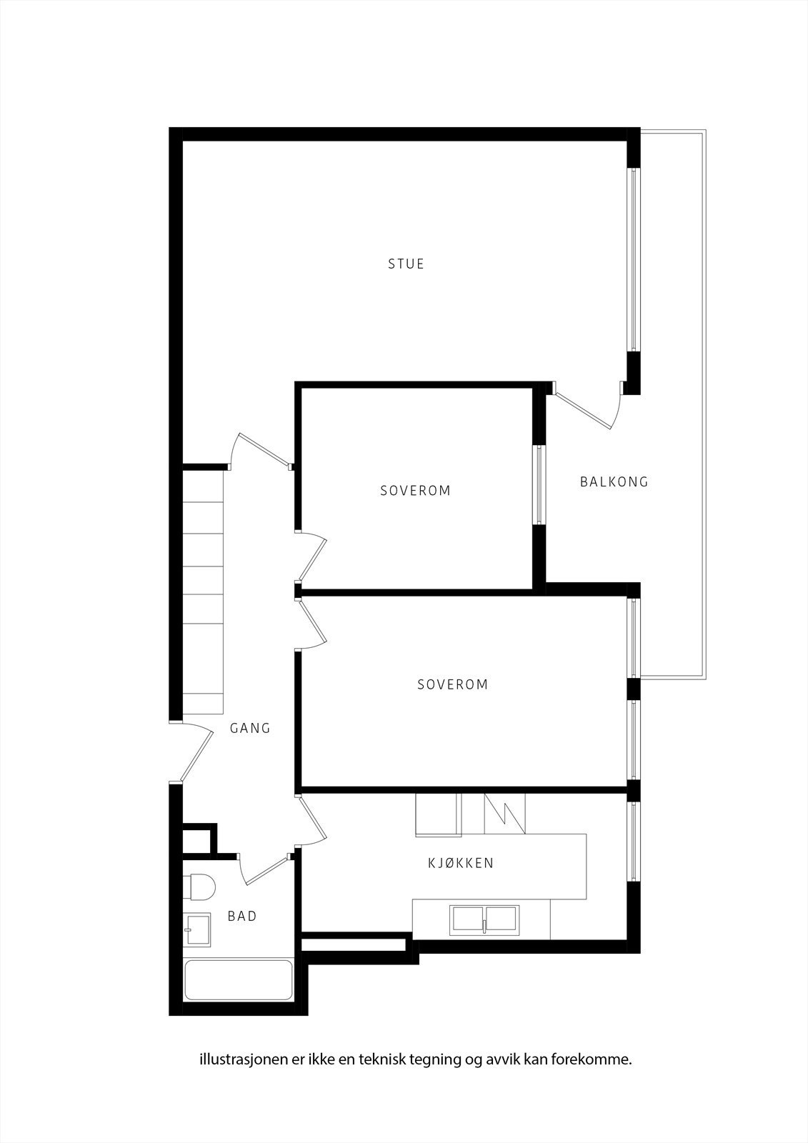 Haakon 7´s gate 19, leil. 54. Smart løsning og herlig utsikt. Galleribilde