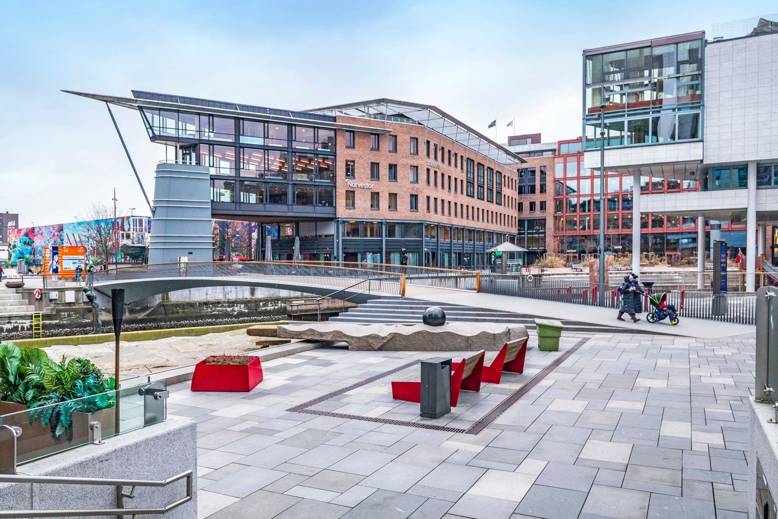 Leiligheten ligger rett ved Aker Brygge. Galleribilde