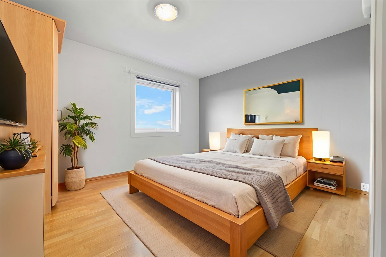 Soverom 1 - digitalt innredet bilde (avvik ift. skalering kan forekomme). Galleribilde