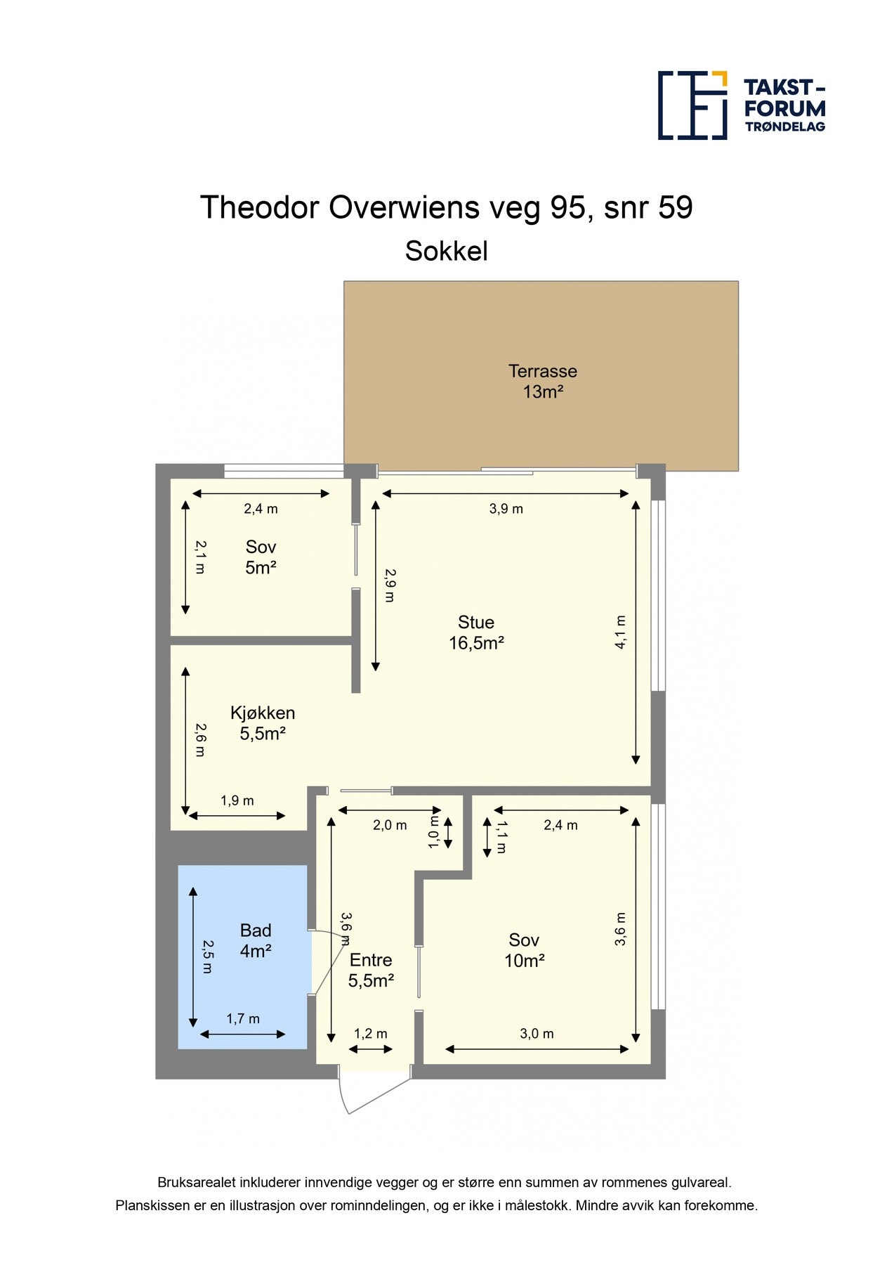 Plantegning - sokkeletasje Galleribilde
