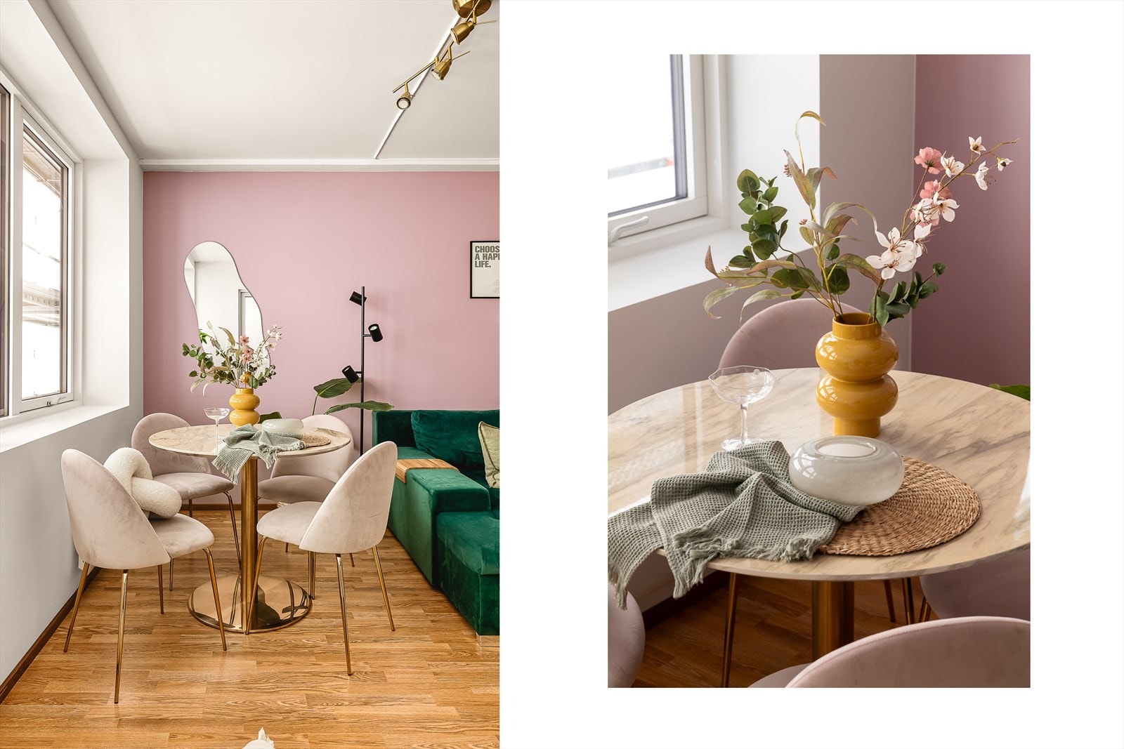 Det er plass til spisebord i stuen. Galleribilde