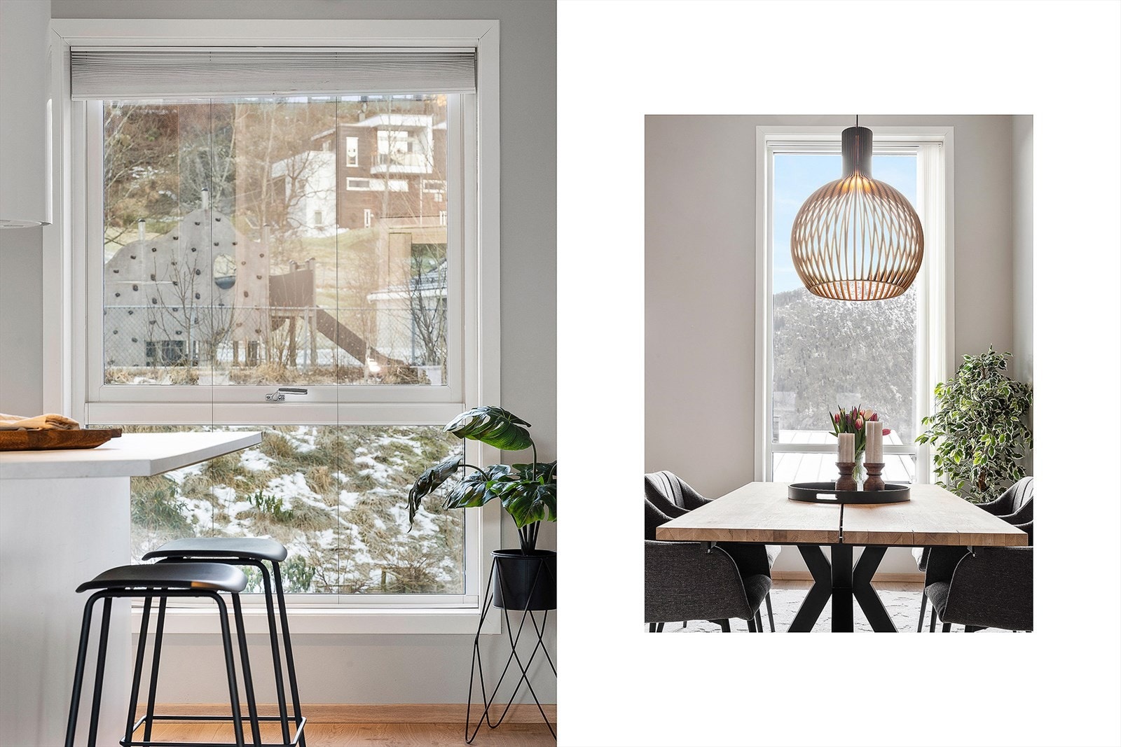 Her er det god spiseplass i stuen og på kjøkkenet. Galleribilde