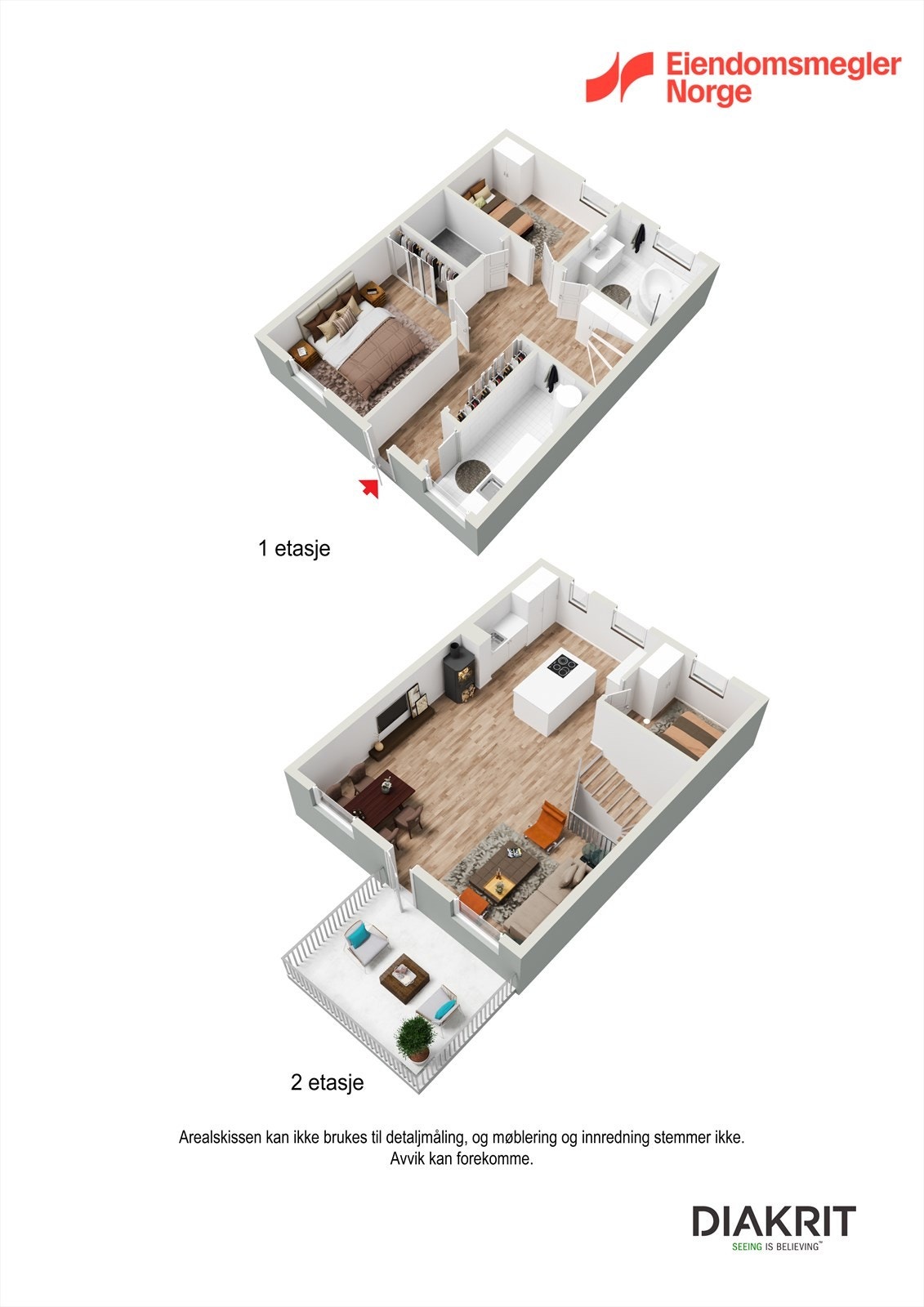 3D planskisse av boligen. Galleribilde