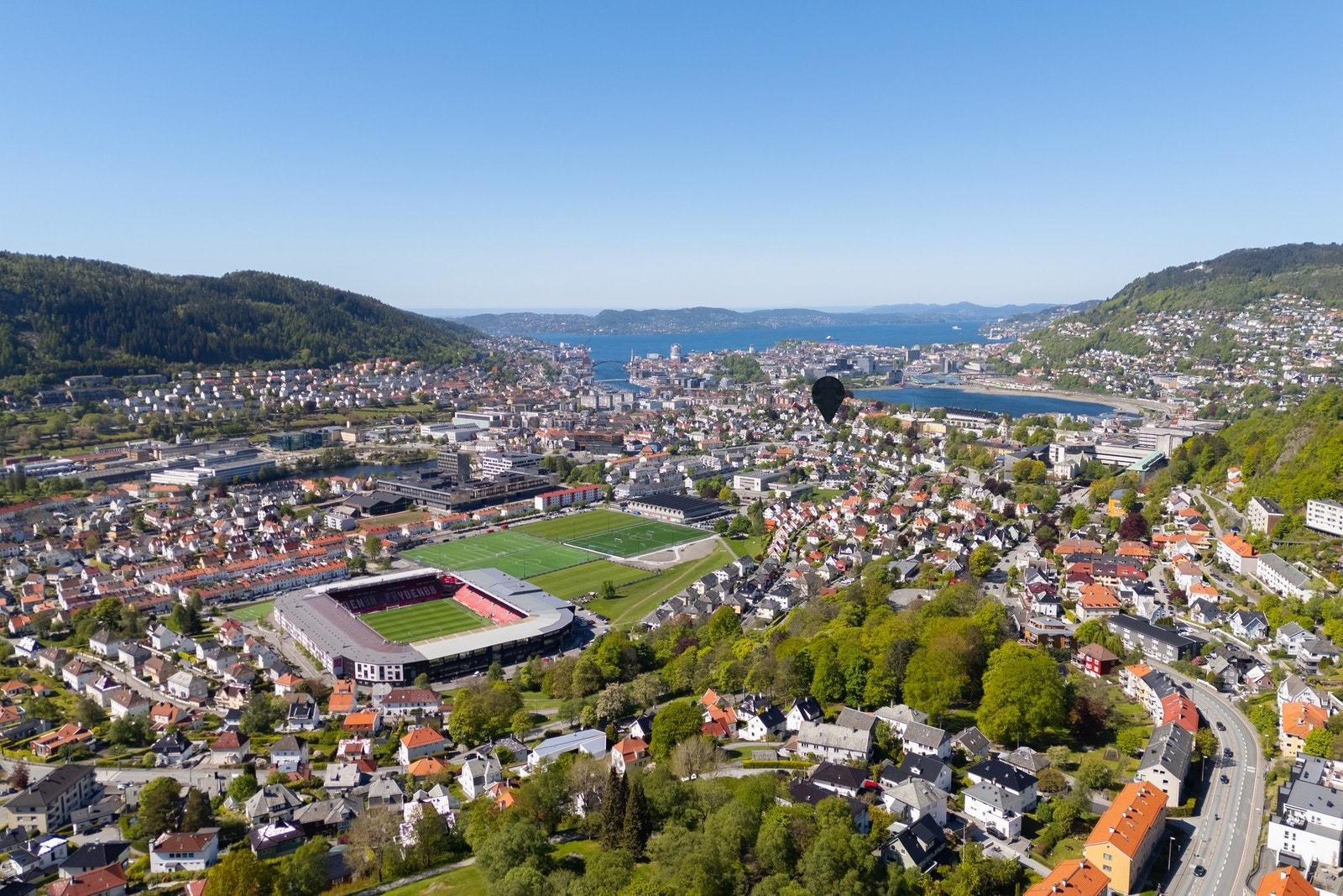 Oversiktsbilde som viser boligens beliggenhet i området. Galleribilde