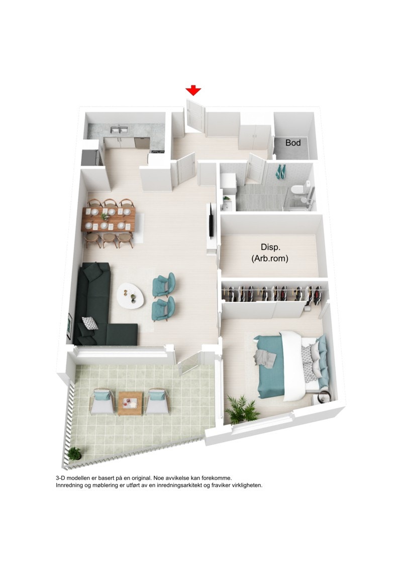 3D plantegning Galleribilde