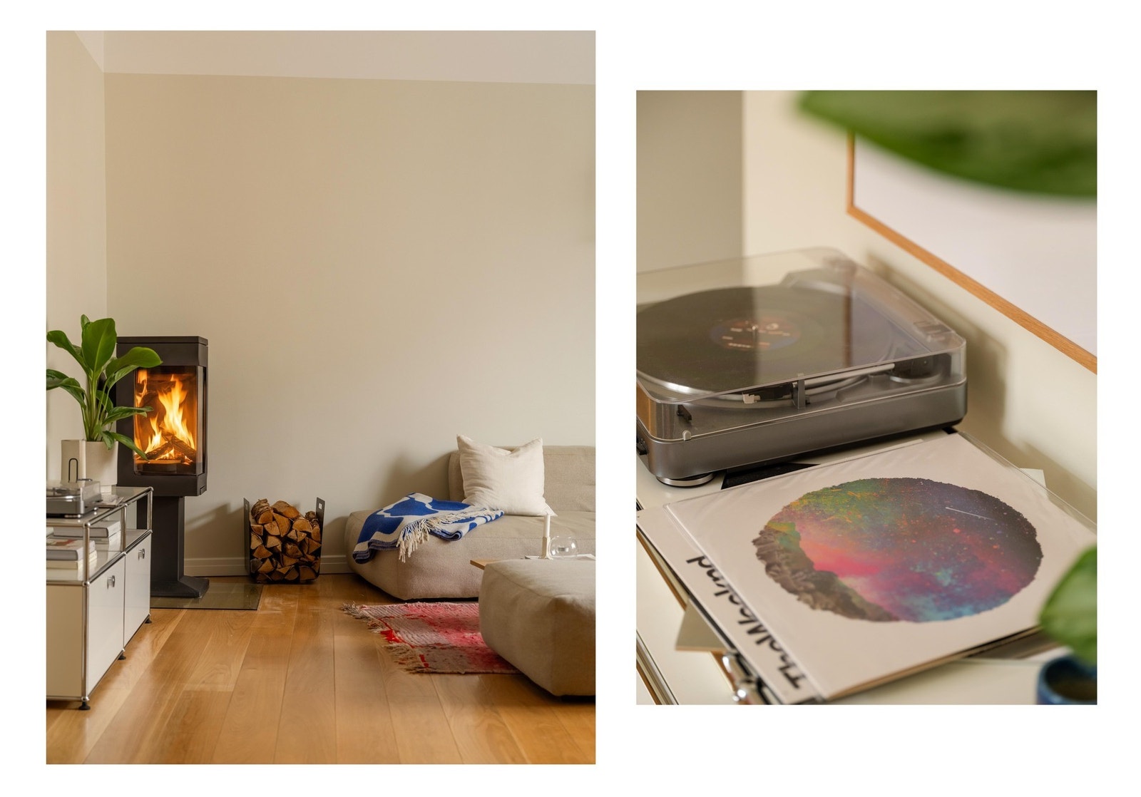 Peisen i stuen varmer godt på kalde vinterdager. Galleribilde