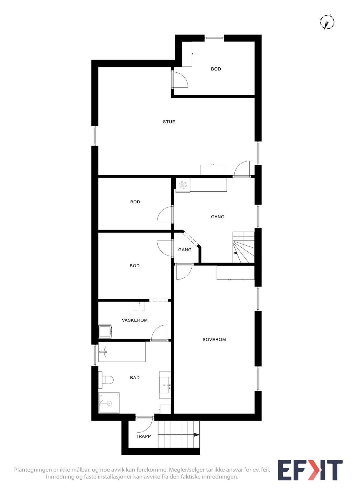 Planløsning kjeller. Galleribilde