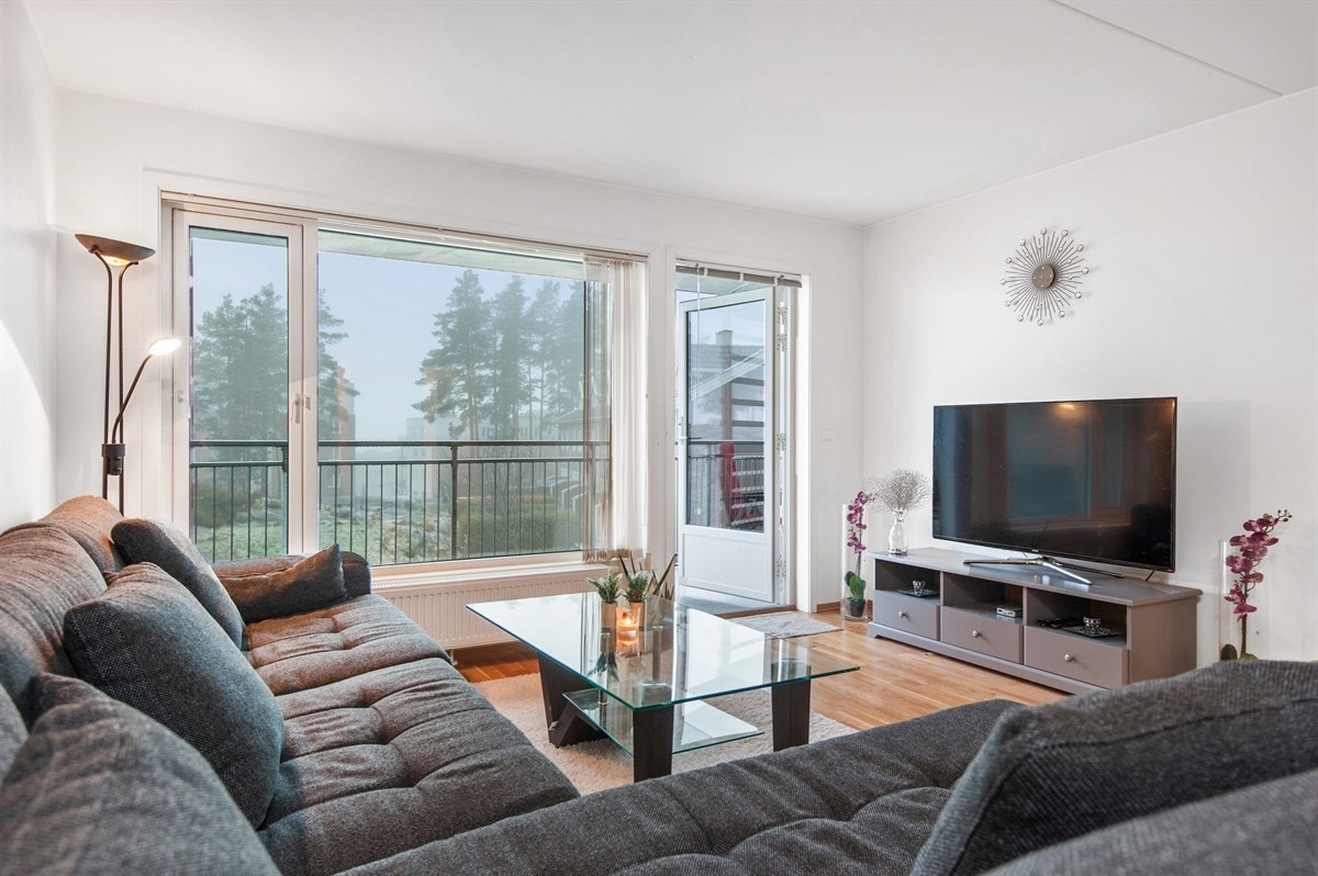 God plass til stor sofa- og multimedieseksjon i stuen. Kabel-TV er inkludert i husleien. Galleribilde