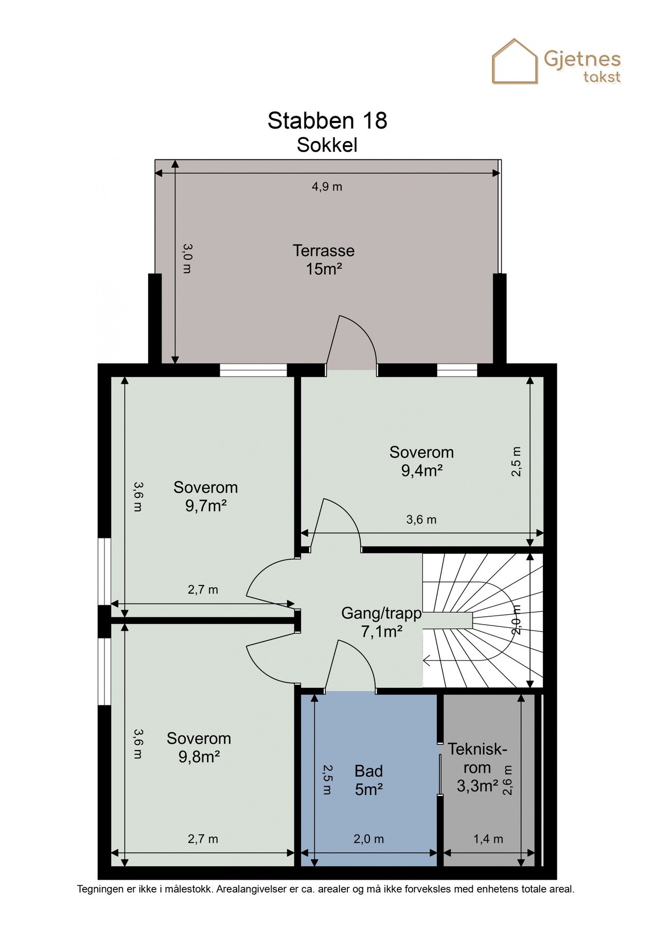 Planskisse sokkeletasje. Galleribilde