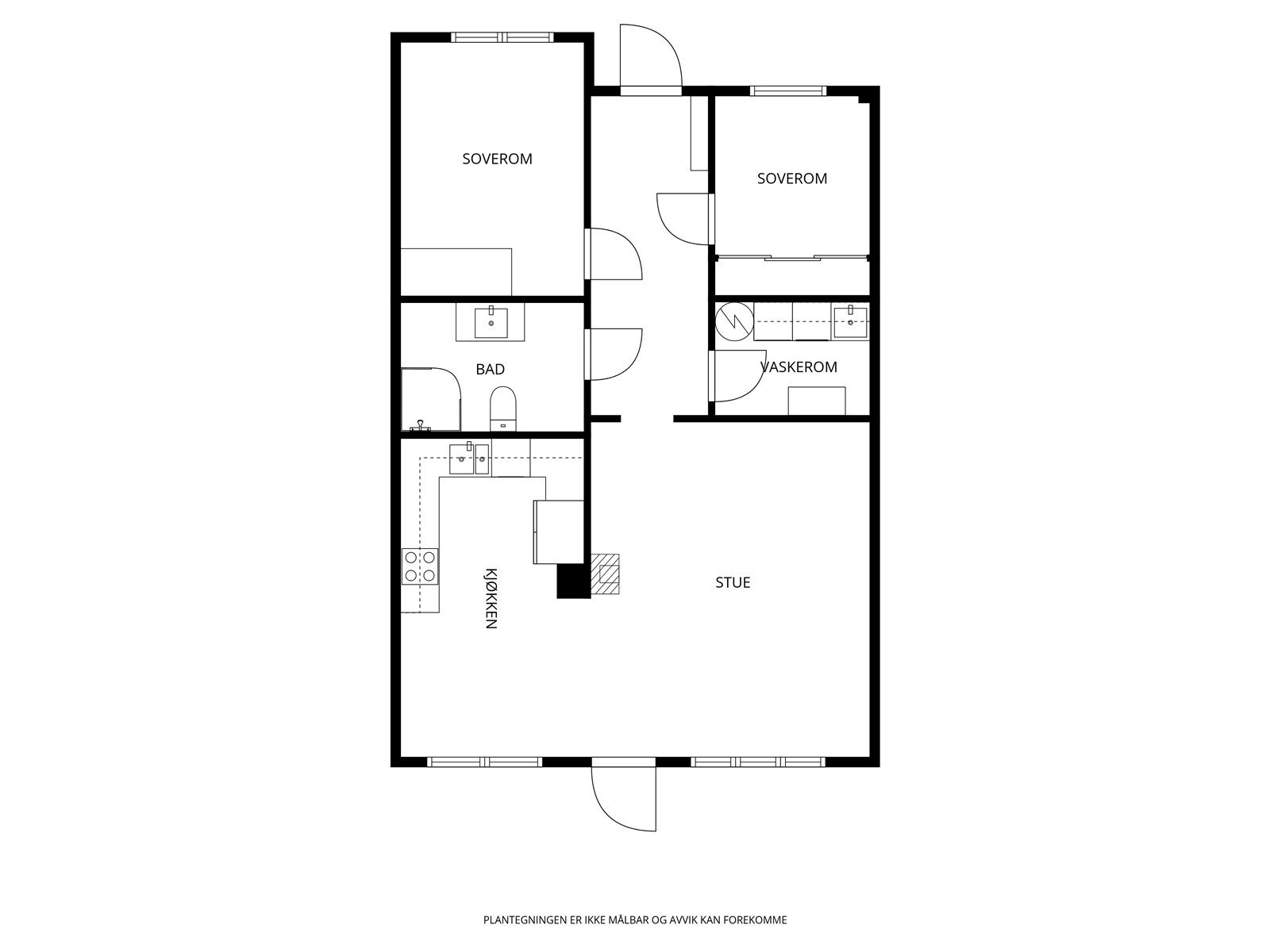 Vi starter med leilighetens planløsning. Galleribilde