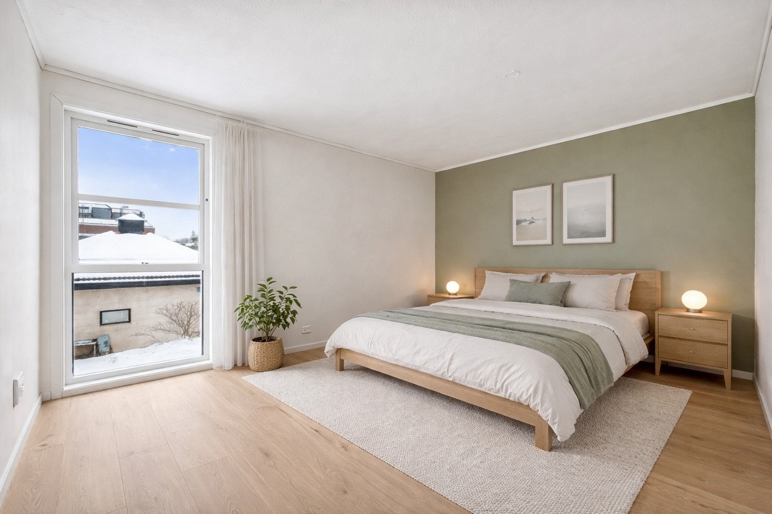 Romslig soverom (bildet er digitalt møblert) Galleribilde