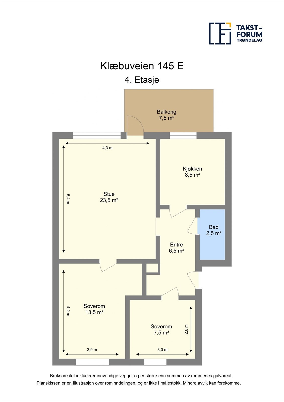 Planskisse 4. etasje Galleribilde