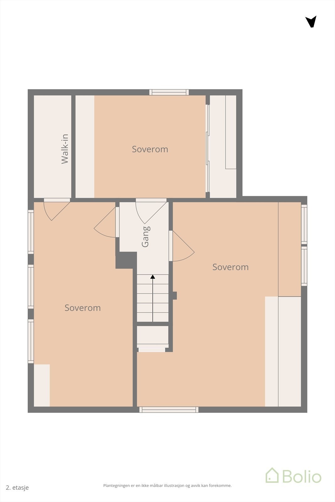Plantegning loftsetasje. Galleribilde