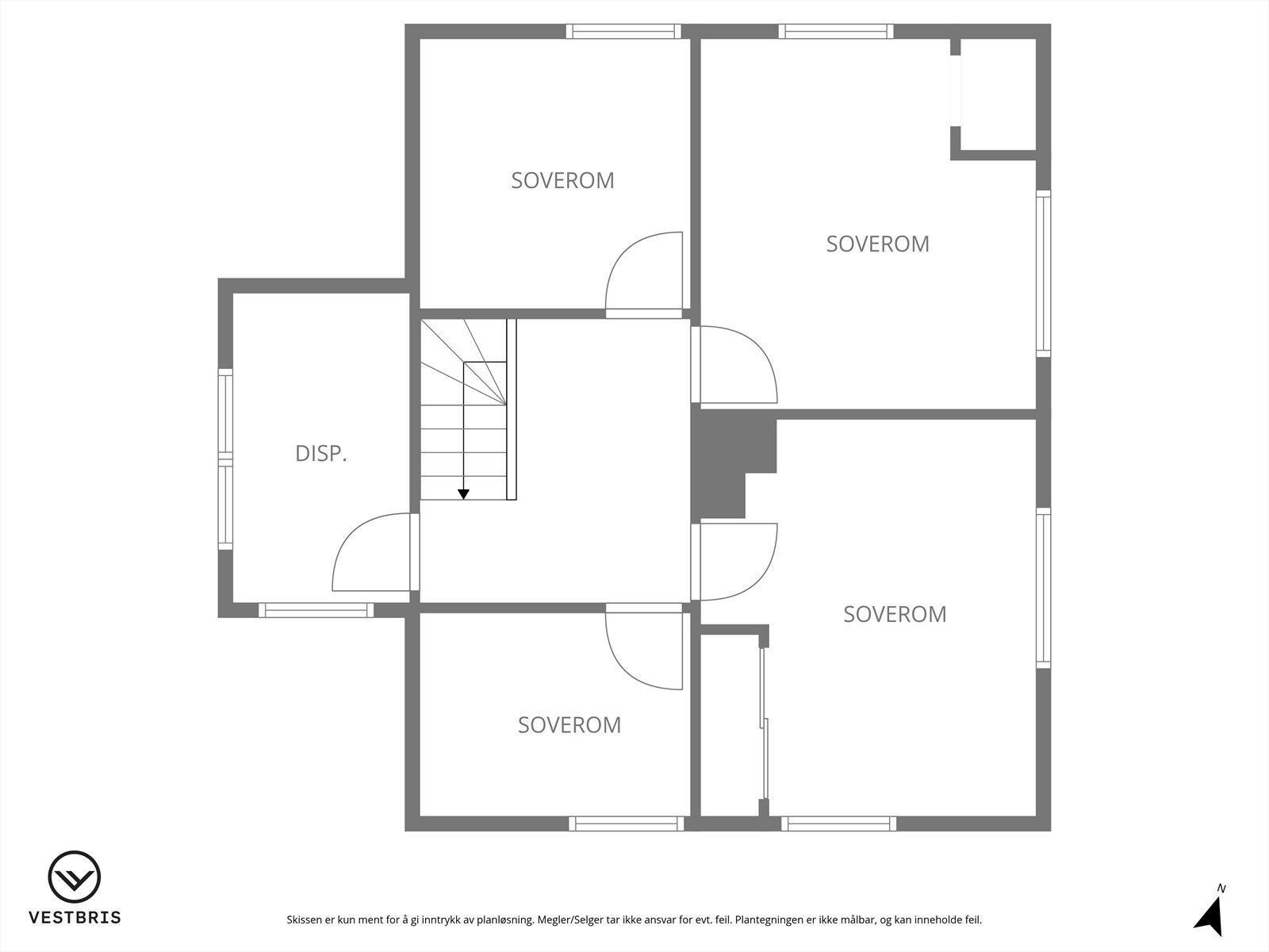 Plantegning loftsetasje Galleribilde