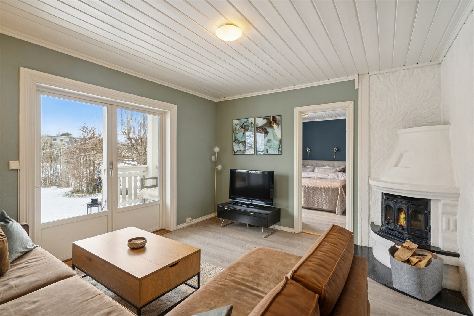 Fra stuen kommer du inn til hovedsoverommet Galleribilde