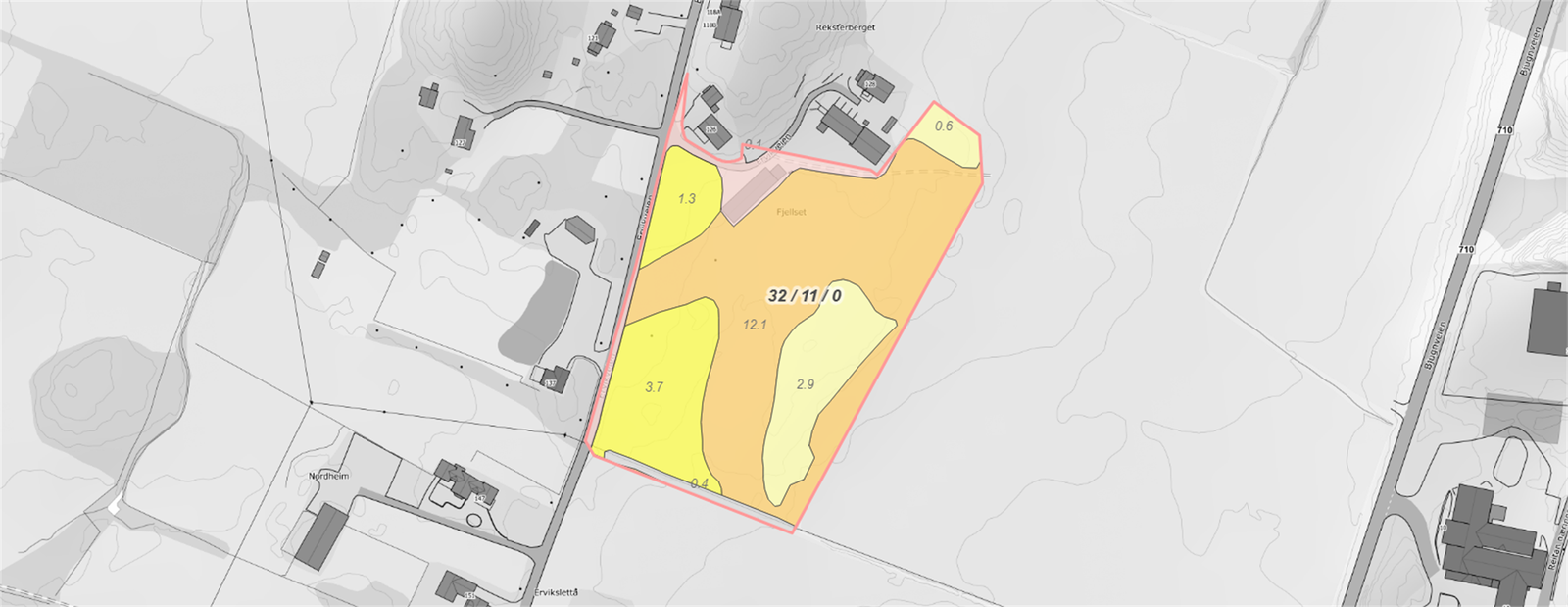 Kartoversikt fra gardskart.no Galleribilde