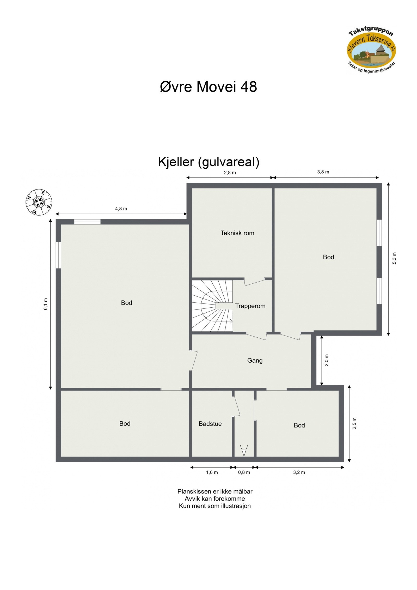 Plantegning underetasje. Galleribilde