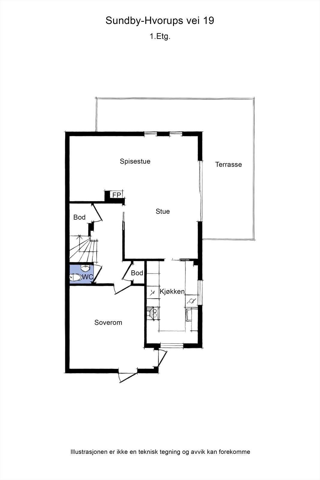 Plantegning 1. etg. Galleribilde