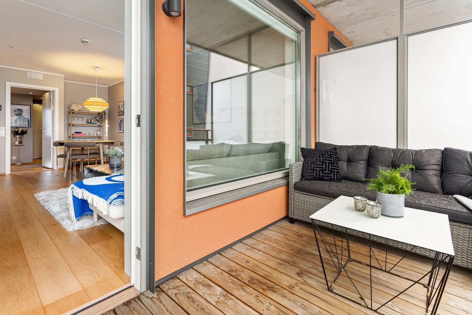 Her får du gleden av en sydvestvendt balkong. Galleribilde