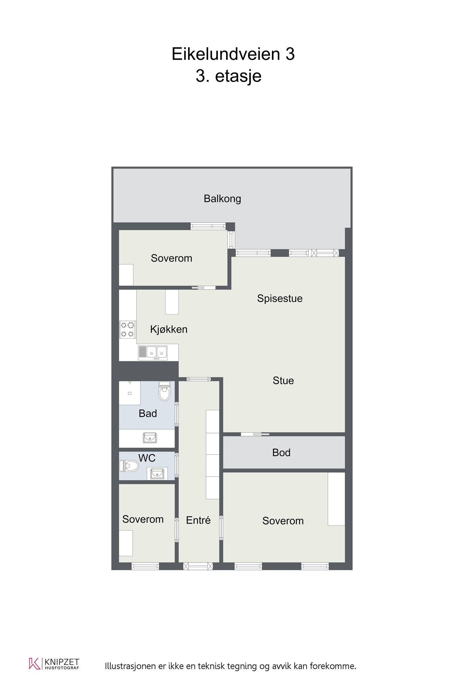 Leiligheten ligger i 3.etg og har heisadkomst, 2 garasjeplasser og kjellerbod. Galleribilde