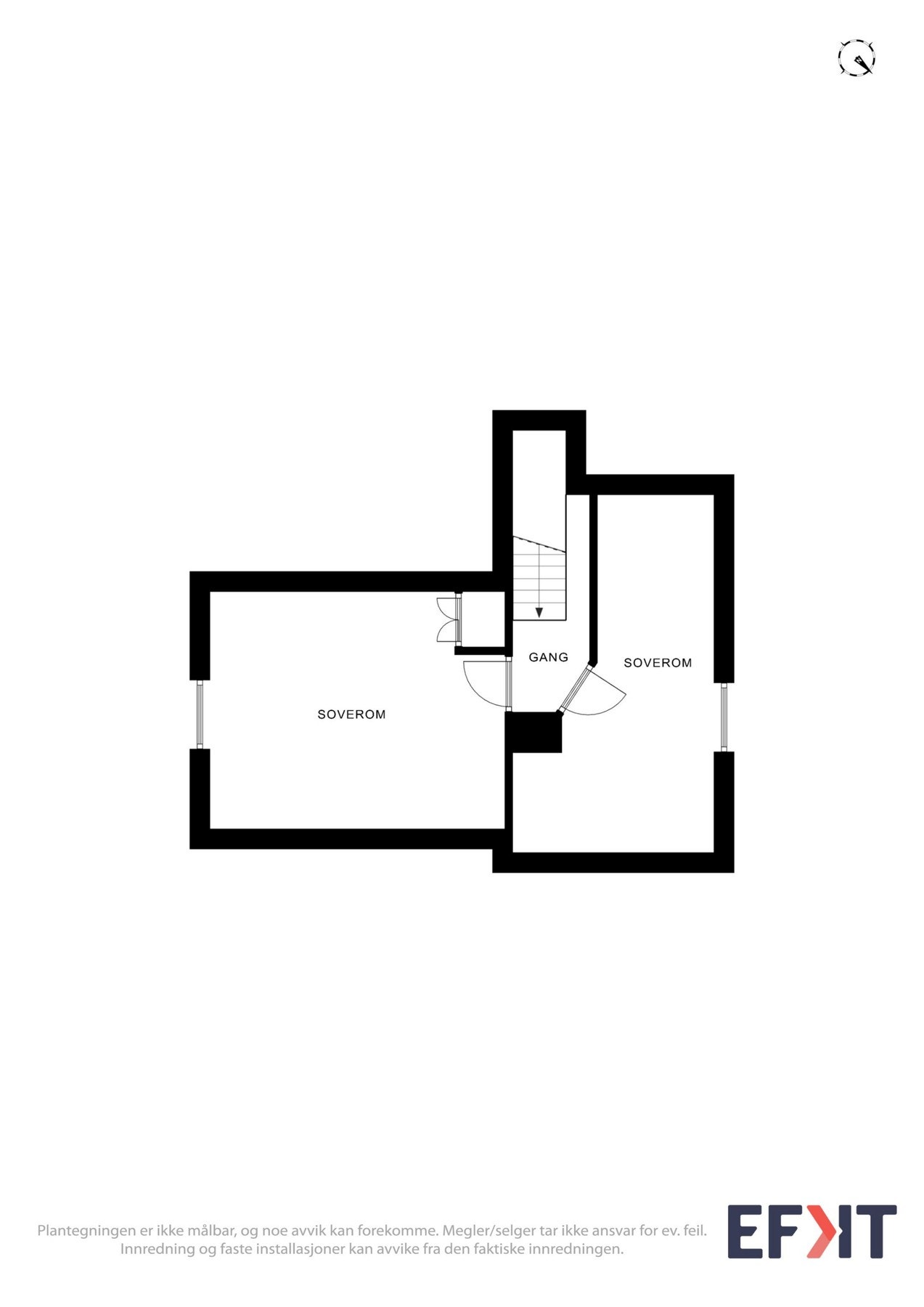 Planløsning som viser boligens loftsetasje. Galleribilde