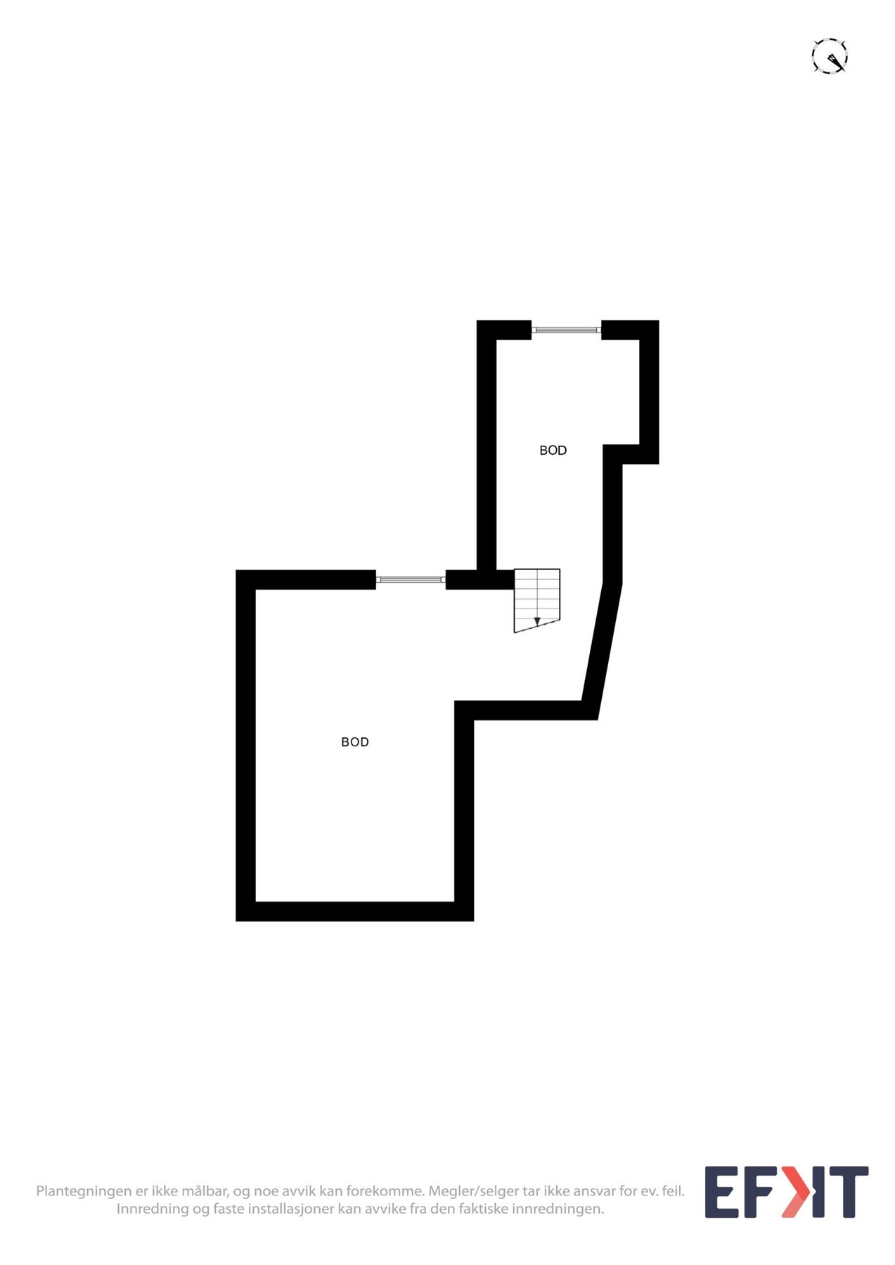 Plantegning som viser planløsningen over kjelleren. Galleribilde
