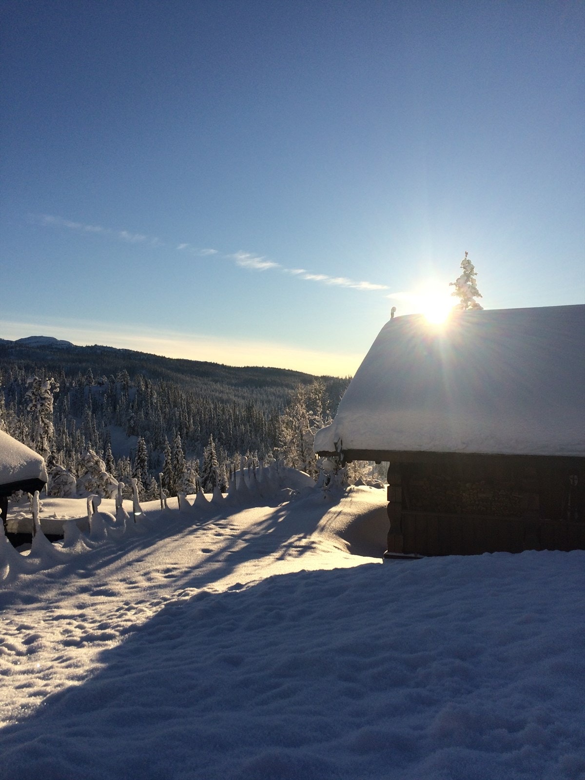 Selgers private bilder - vinterbilde av hytta - Galleribilde