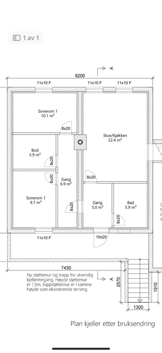 Plantegning over leiligheten Galleribilde