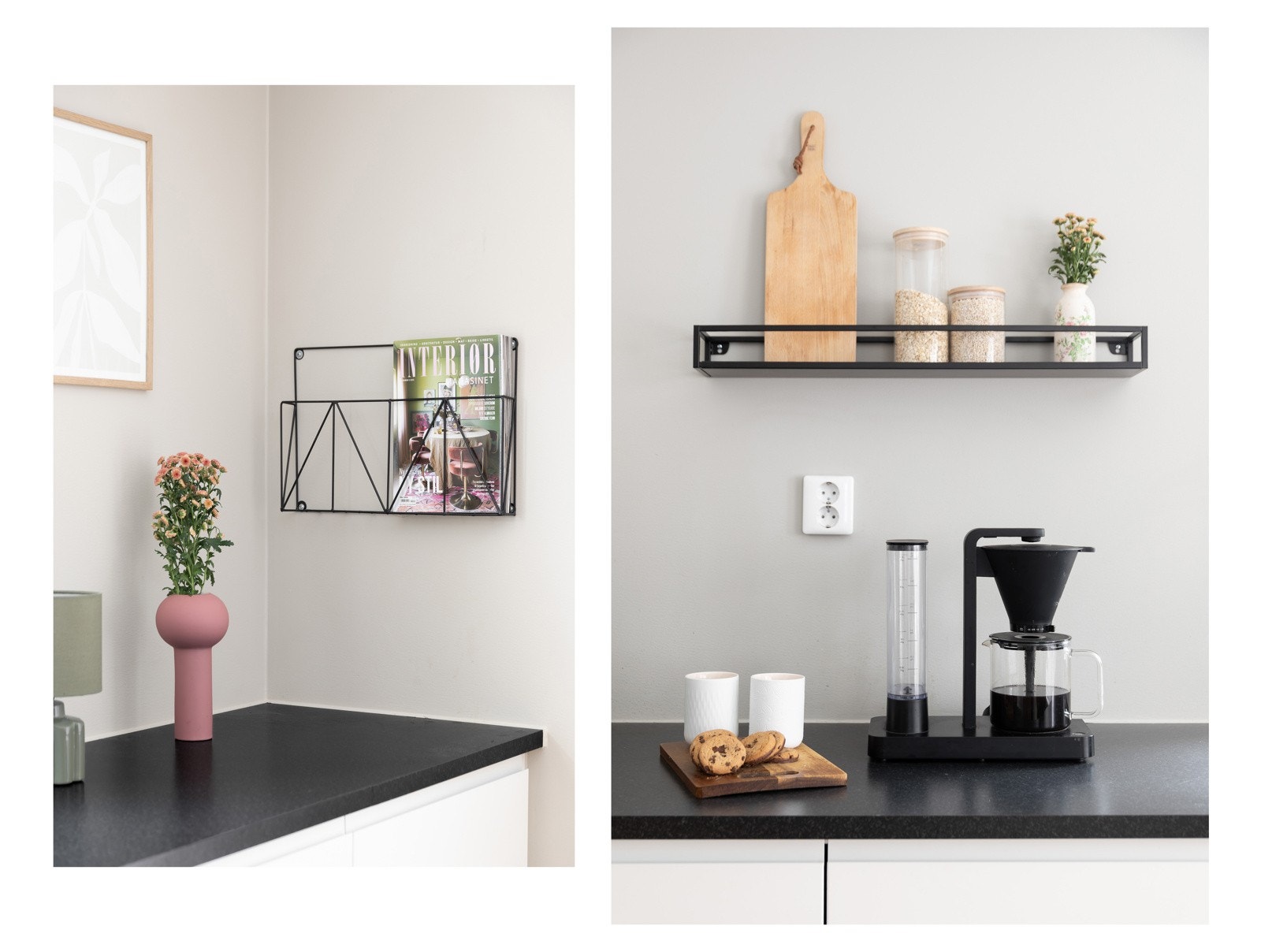 Lyst, pent og praktisk kjøkken som innbyr til matlaging og baking Galleribilde