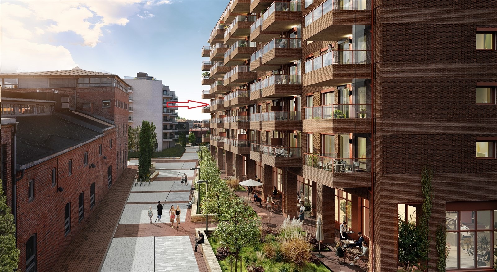 Leiligheten ligger hyggelig til mot bilfritt gatetun og Fyrstikktorget Galleribilde