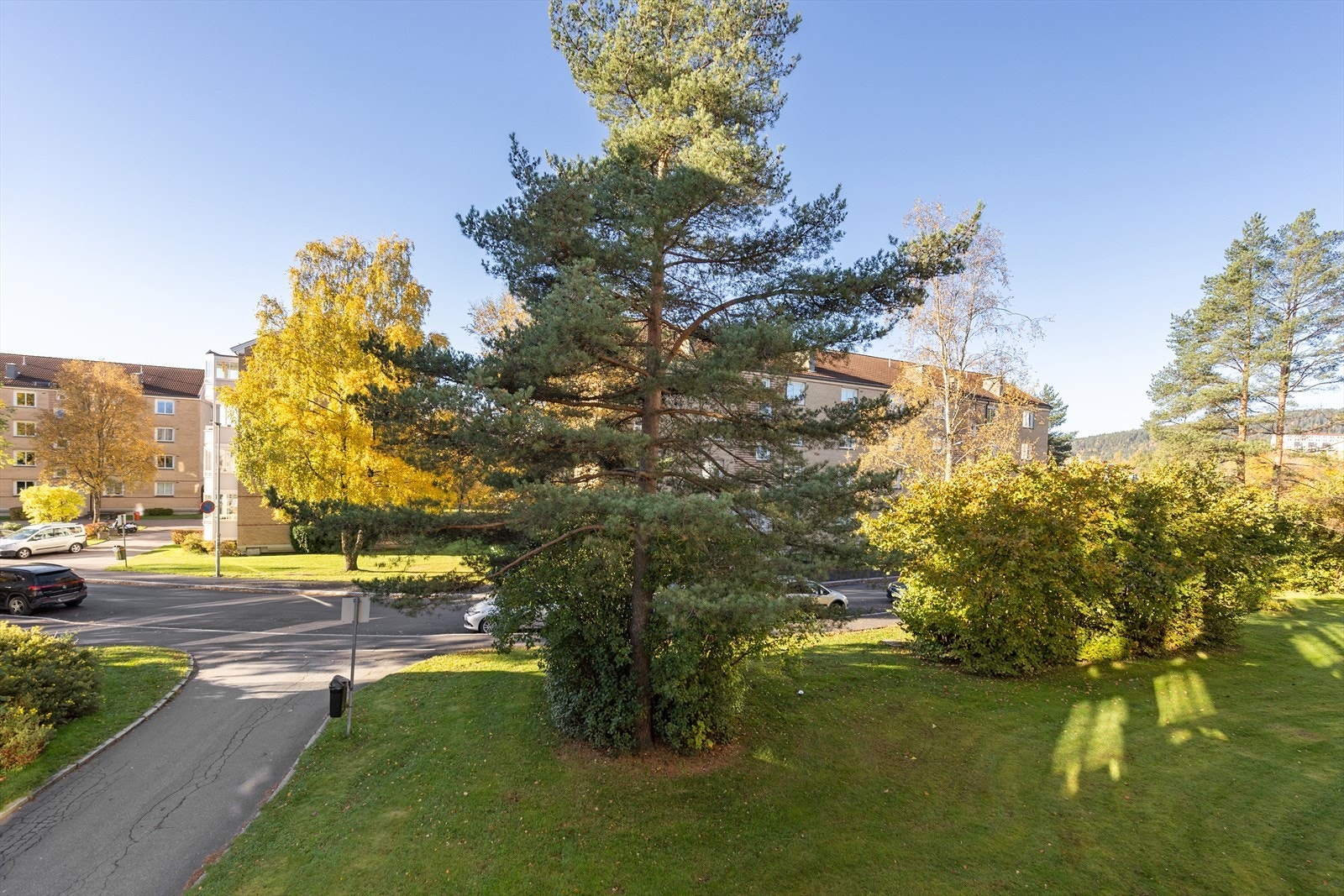 Det er hyggelig utsyn fra balkongen mot grøntarealer Galleribilde