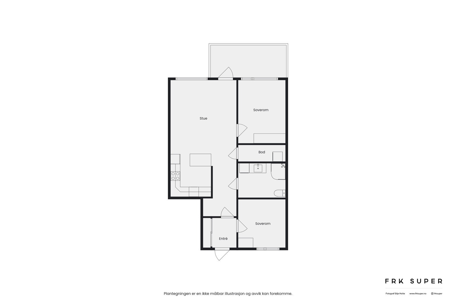 Praktisk og gjennomtenkt planløsning med tydelig sonedeling. Galleribilde