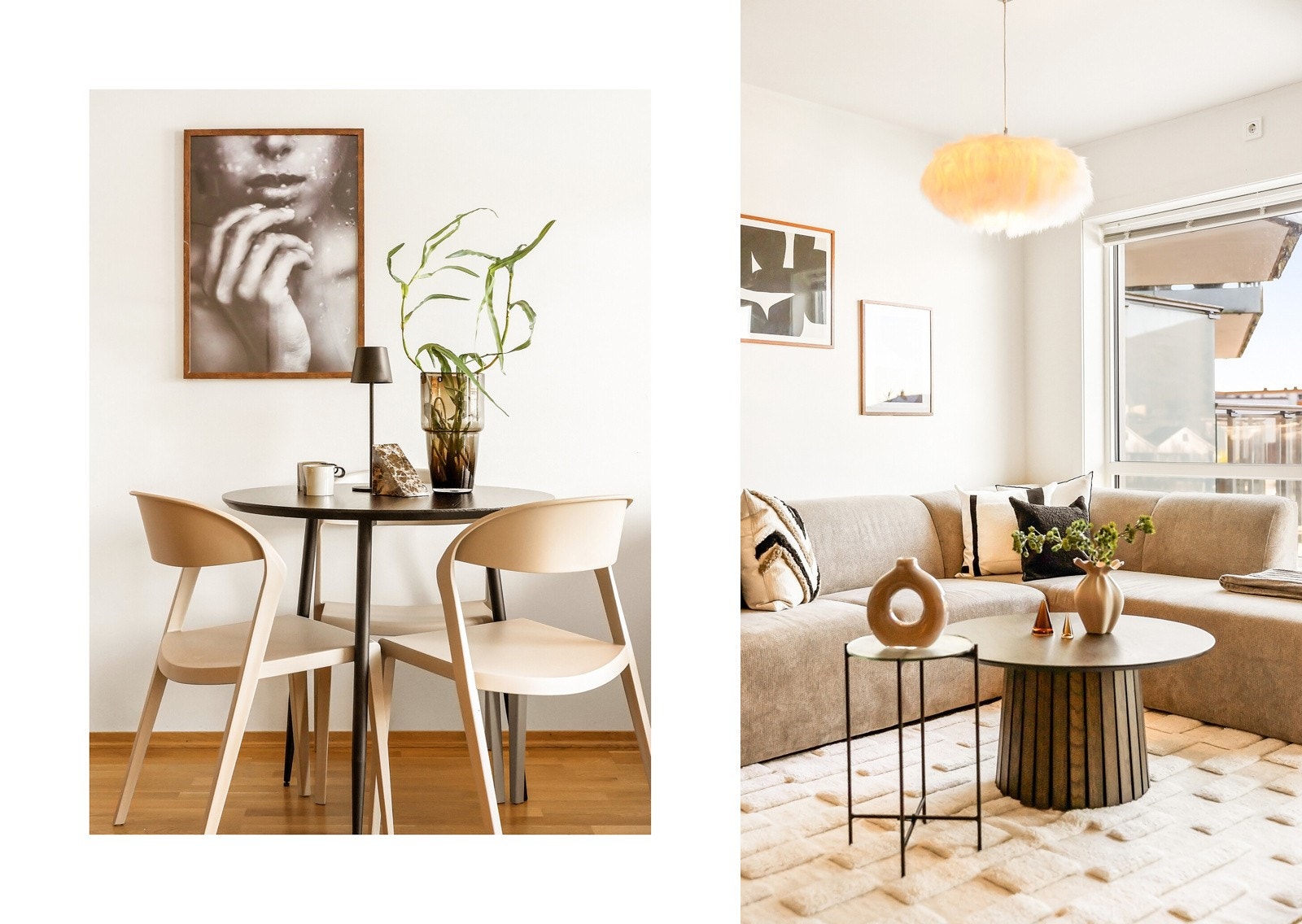 Plass til både sofagruppe og spisebord. Galleribilde