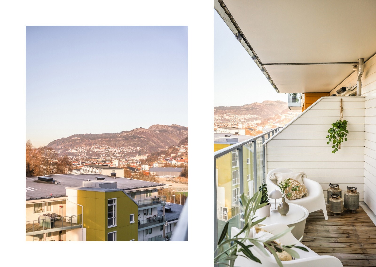 Flott utsikt nedover Bergensdalen. God plass til ønskede utemøbler og sittegruppe. Galleribilde