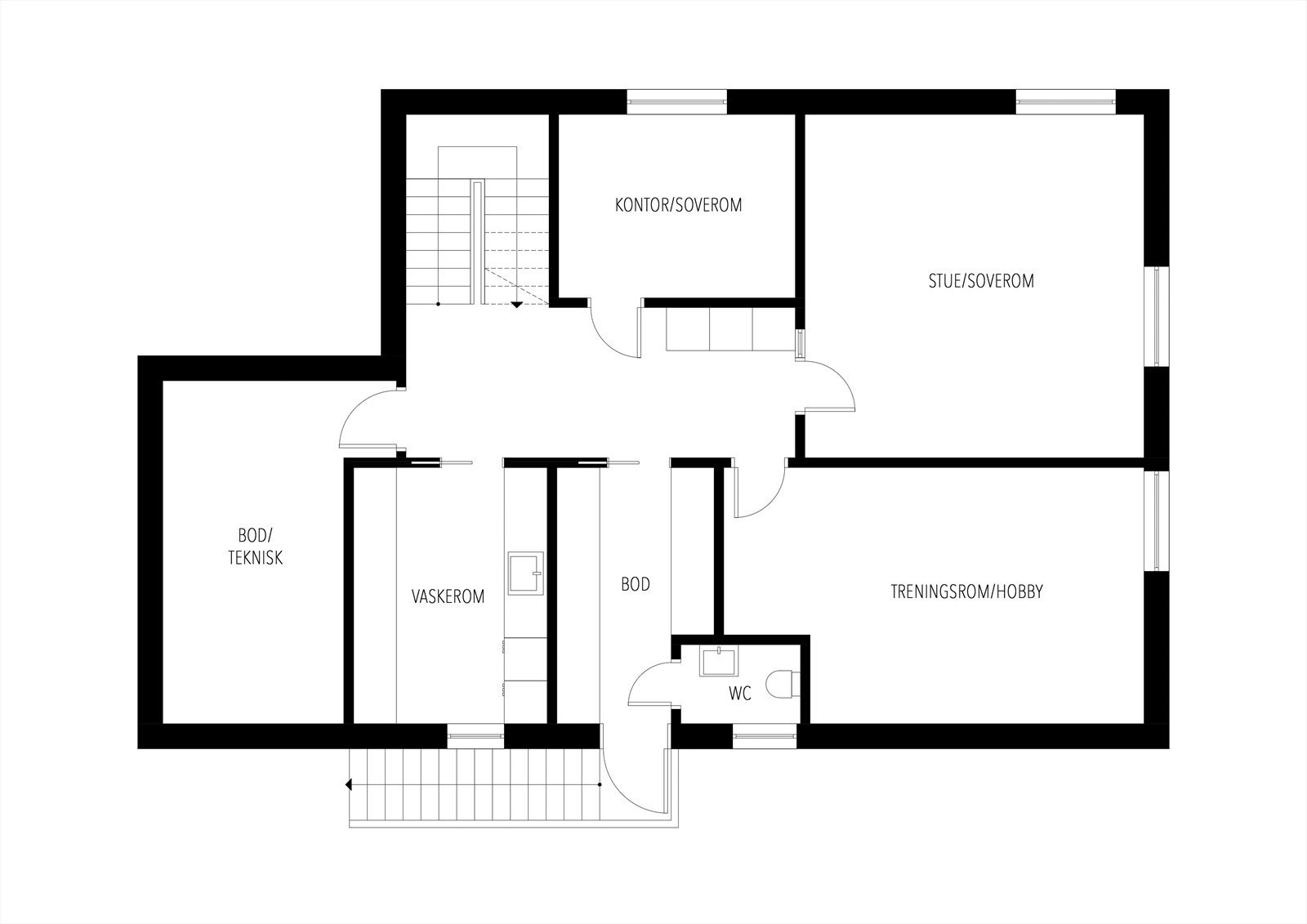 Plantegning underetasje Galleribilde