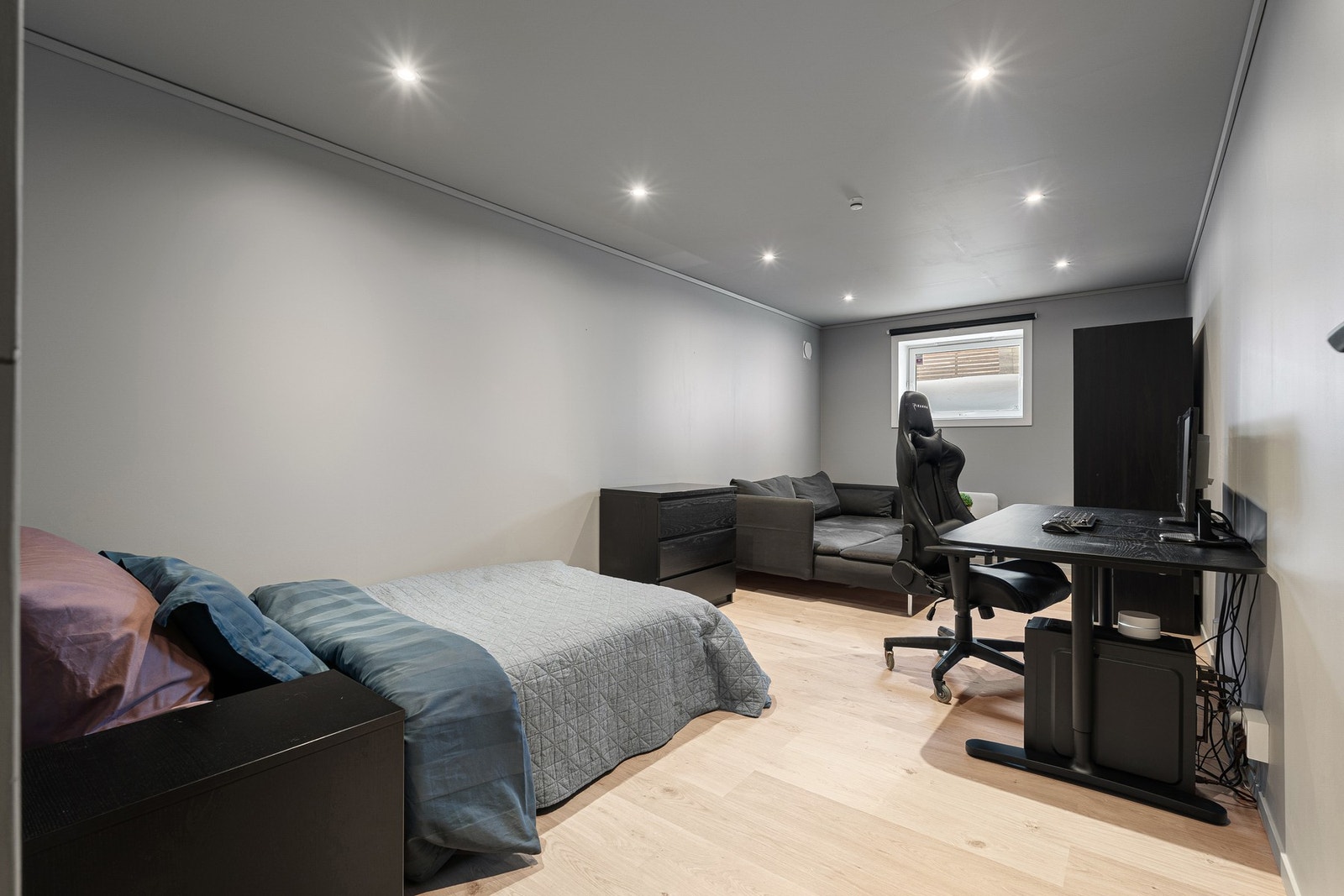 Disponibelt rom på 15,5 kvm med Philips hue-spotter i himling med app-styring. Galleribilde