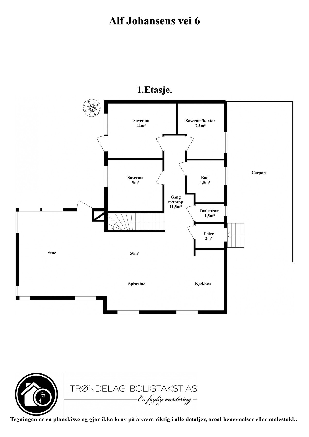 Planskisse 1. etasje. Galleribilde