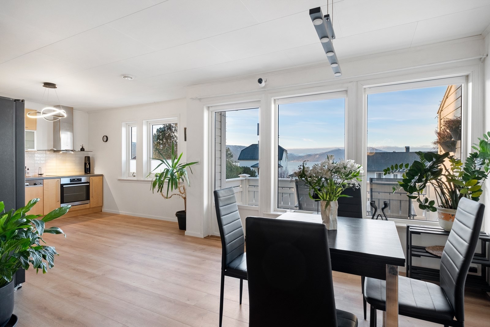 Stue og kjøkken i åpen løpsning. Galleribilde