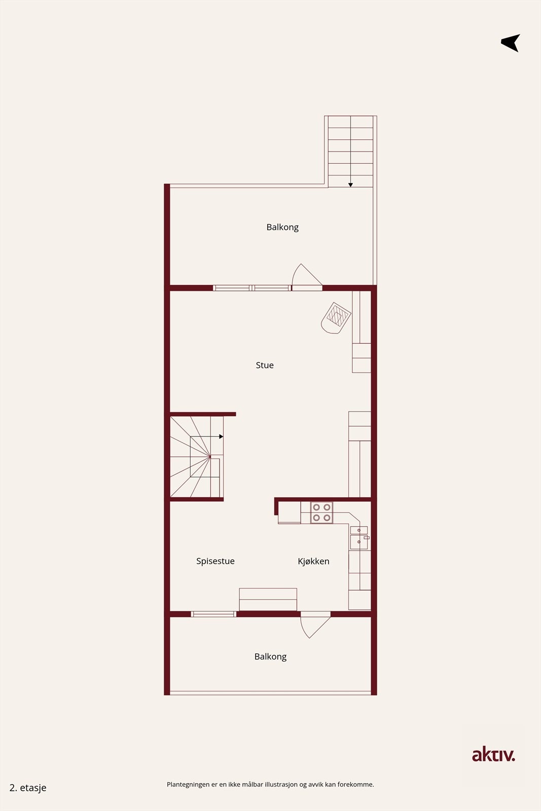 Plantegning, 2. etasje Galleribilde