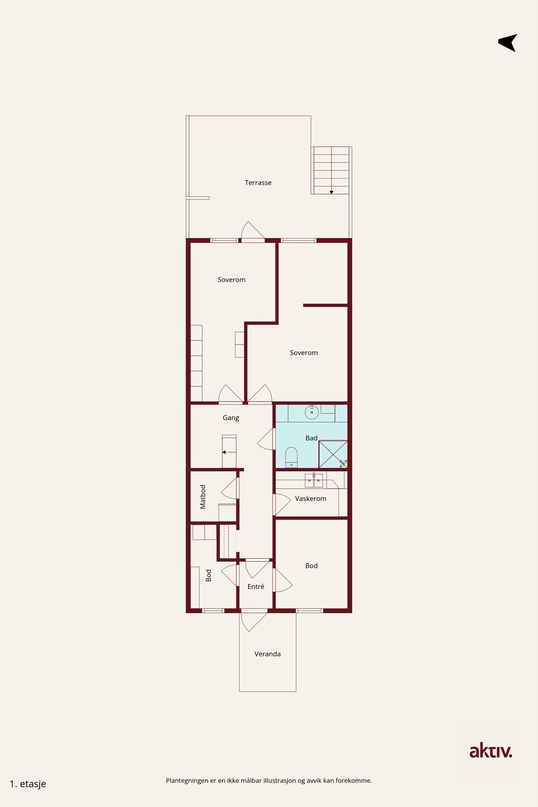 Plantegning, 1. etasje Galleribilde