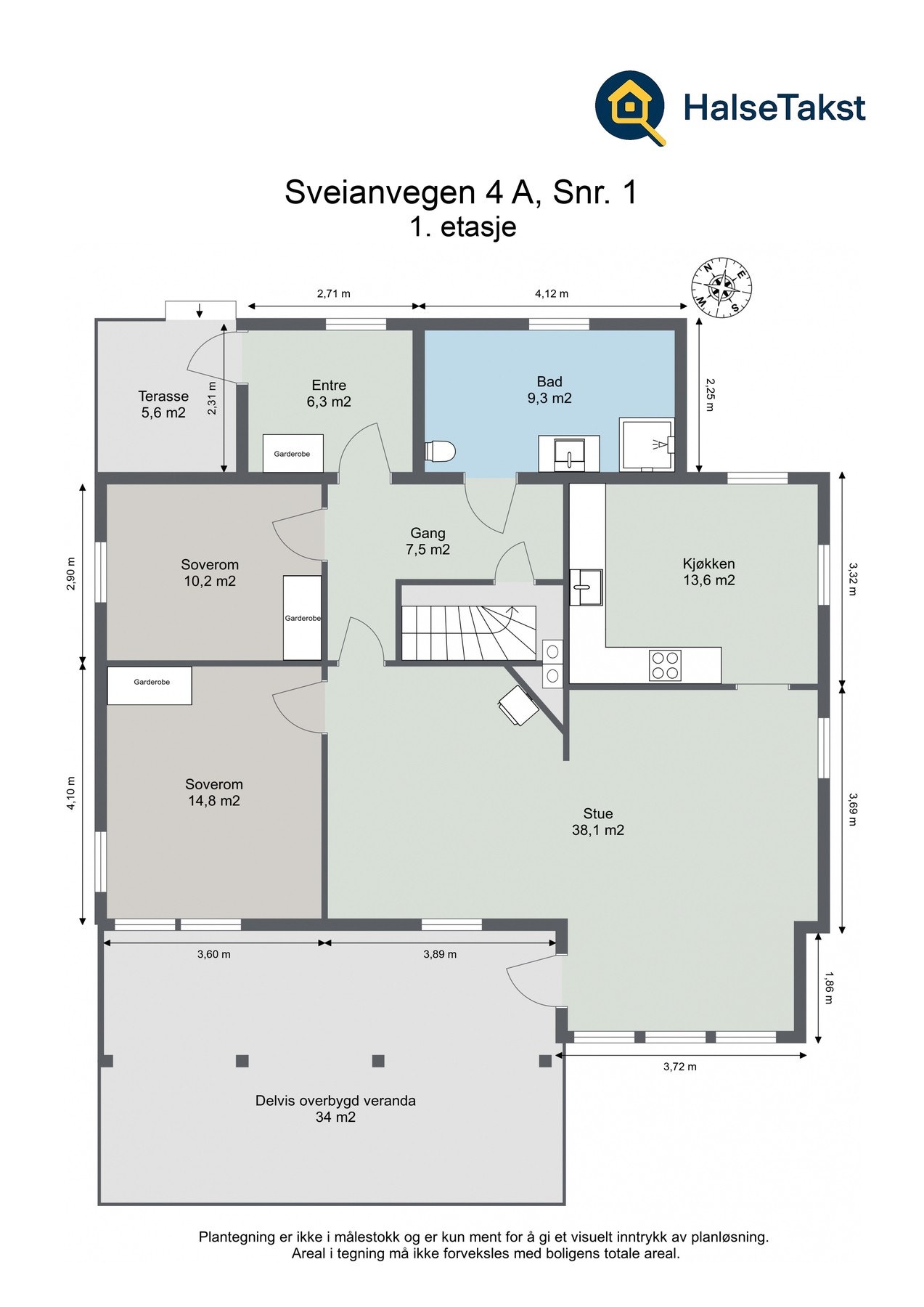 Plantegning 1. etajse. Galleribilde
